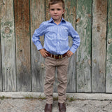 Boys Dress Shirt - Blue Check