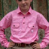 Dusty Kids - WORKSHIRT - Pink Polka Dot