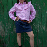 Delilah Frill Shirt - Bubblegum Pink Gingham