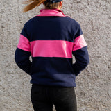 Countryside Half Zip Sweatshirt - Pink & Navy