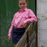 Dusty Kids - WORKSHIRT - Pink Polka Dot