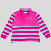 Lucy Rugby Jumper - Pink Stripe (size 8, 10, 12 left)