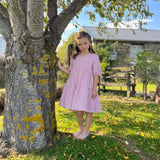 Isabella Tiered Dress - Blush Pink ( size 7-8 left)