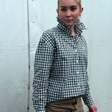 Woman's Bessie Ruffle Shirt - Green Gingham