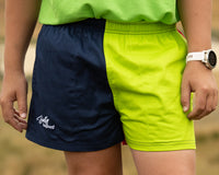 Children's Short - Navy, Lime Green and Red