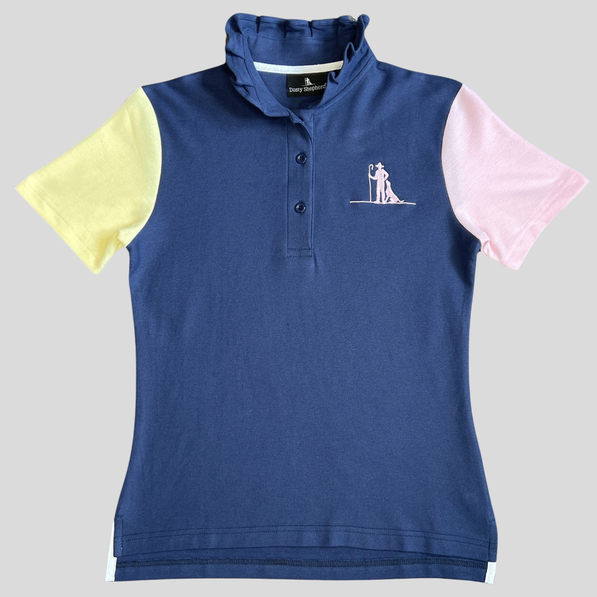 Daisy Ruffle Collar Polo S/S Shirt - (Size 6 left)