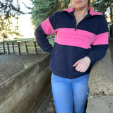 Countryside Half Zip Sweatshirt - Pink & Navy