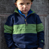 Kids Countryside Quarter Zip - Olive & Navy