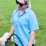 Women's Tussock Short Sleeve Shirt - Light Blue
