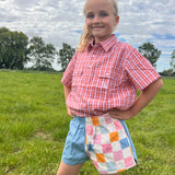 Children's Short - Pastel Checker