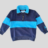 Kids Countryside Quarter Zip - Light Blue & Navy