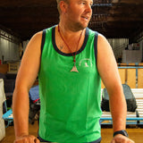 Shearer's Singlet - Green & Navy