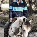 Countryside Half Zip Sweatshirt - Light Blue & Navy