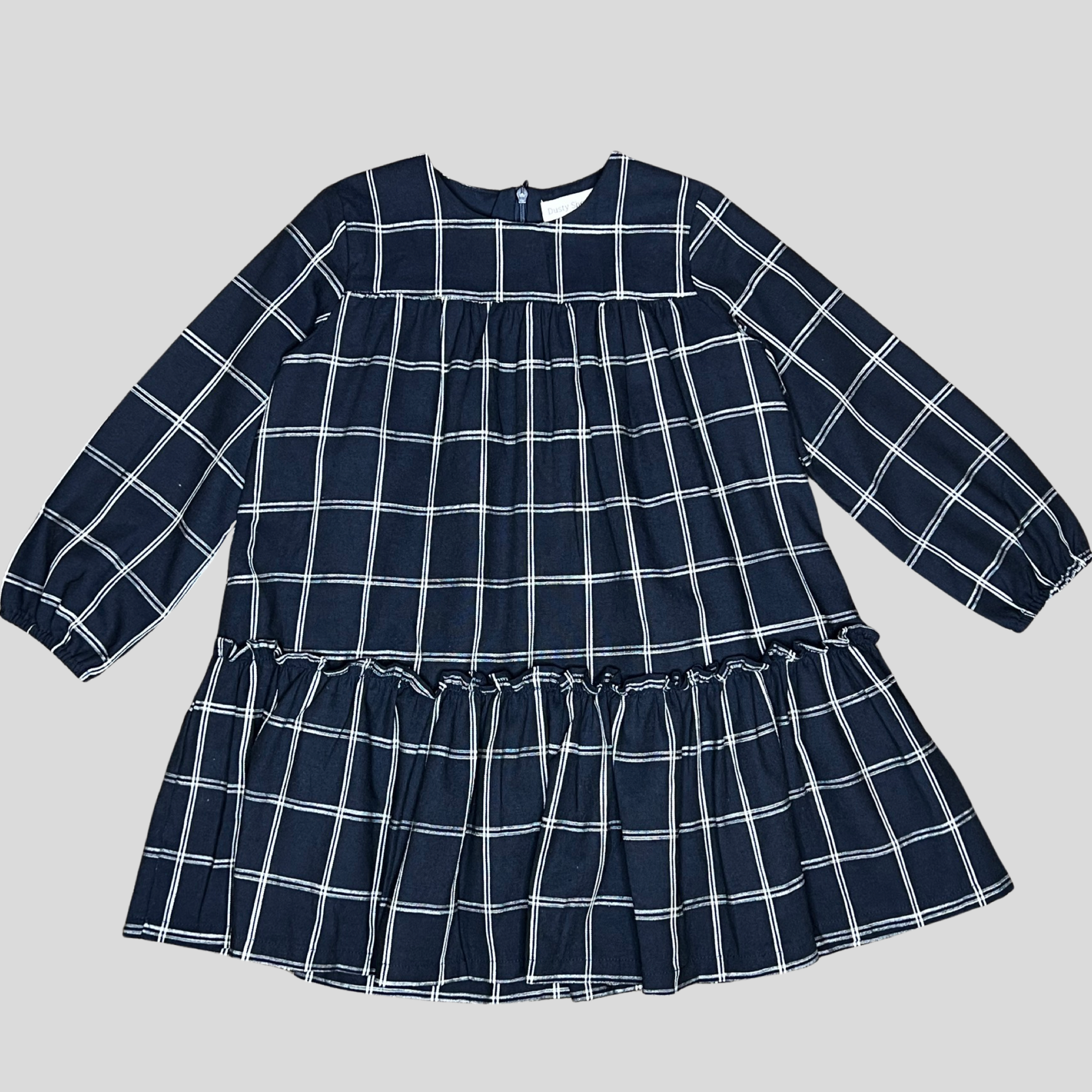 Bindi Tiered Dress - Navy Check