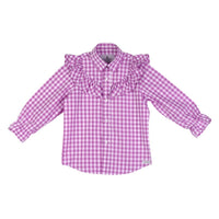 Delilah Frill Shirt - Lilac Gingham