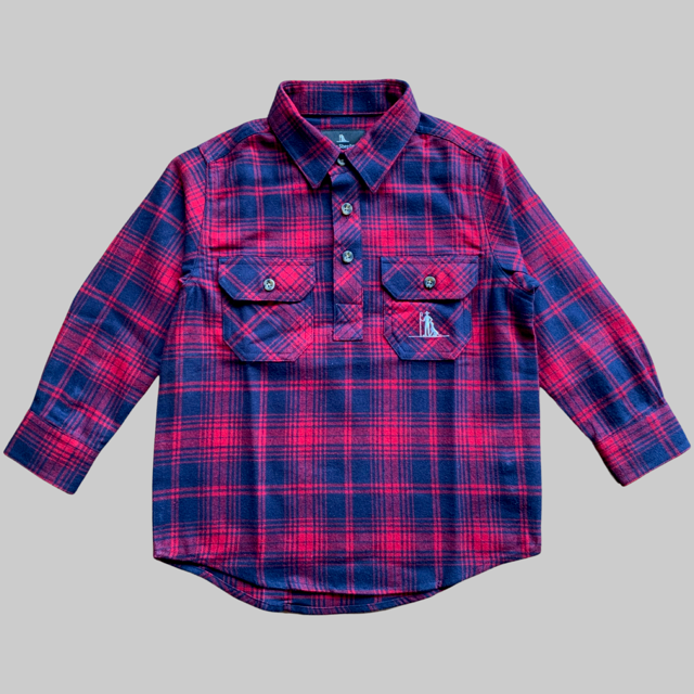 Dusty Kids - FLANNEL - RED (Size 8 left)