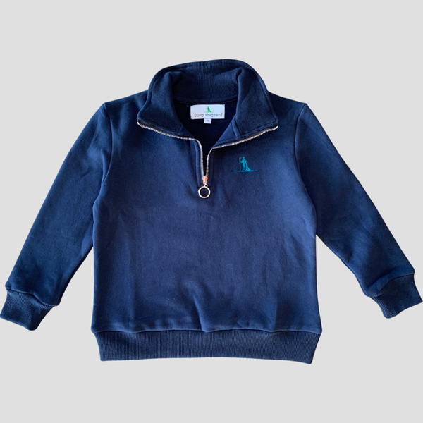Zip Neck Sweatshirt - Dark Navy – Dusty Shepherd Clothing