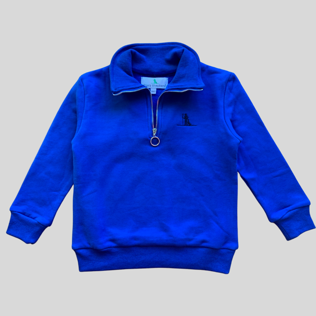 Quarter Zip Sweatshirt - Cobalt Blue