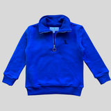 Zip Neck Sweatshirt - Cobalt Blue