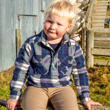 Dusty Kids - FLANNEL - Navy (Size 8,14)